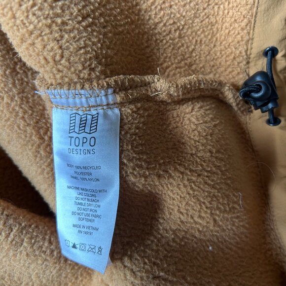 TOPO DESIGNS Subalpine Fleece Khaki Brown Vest ~ Size Large - Picture 6 of 6